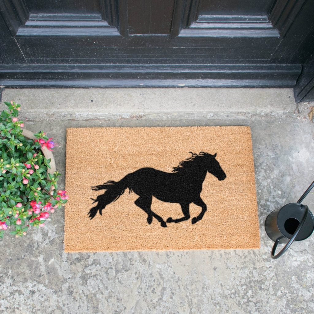 Equestrian Doormats For The Home Or Stable STABLE STYLE   Galloping Horse Doormat 1024x1024 