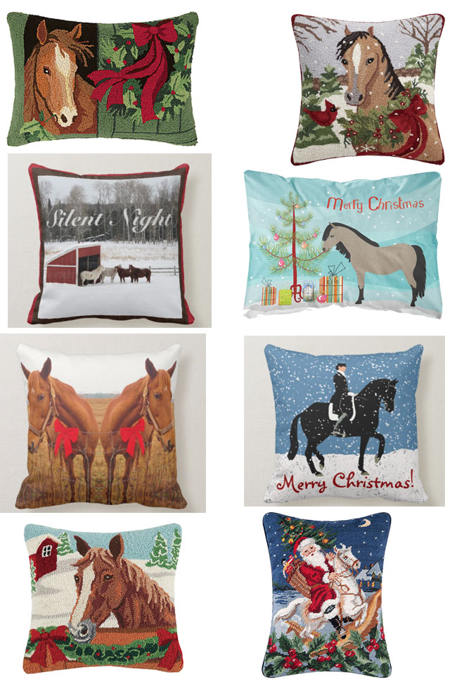 Cozy Horse Themed Throw Pillows for the Holidays - STABLE STYLE