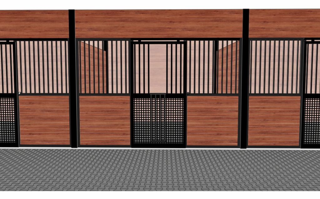 American Stalls sliding stall doors rendering
